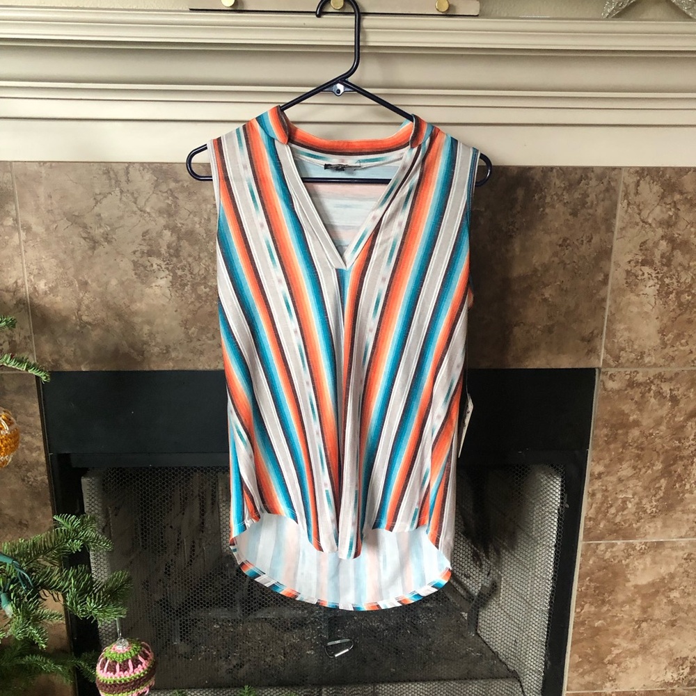 Striped Sleeveless Top - Multicolor